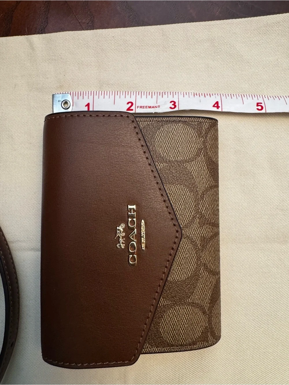 Coach Brown Signature Mini Wallet Crossbody